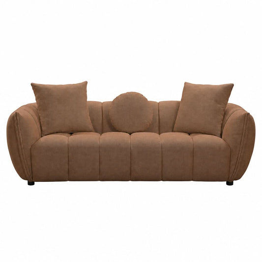 Greer Fabric 3-Seater Sofa Cinnamon
