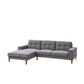 LIZ GREY FABRIC 2-SEATER W/LHF CHAISE MID-CENTURY - MyChocolateWood