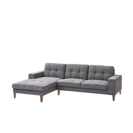 LIZ GREY FABRIC 2-SEATER W/LHF CHAISE MID-CENTURY - MyChocolateWood