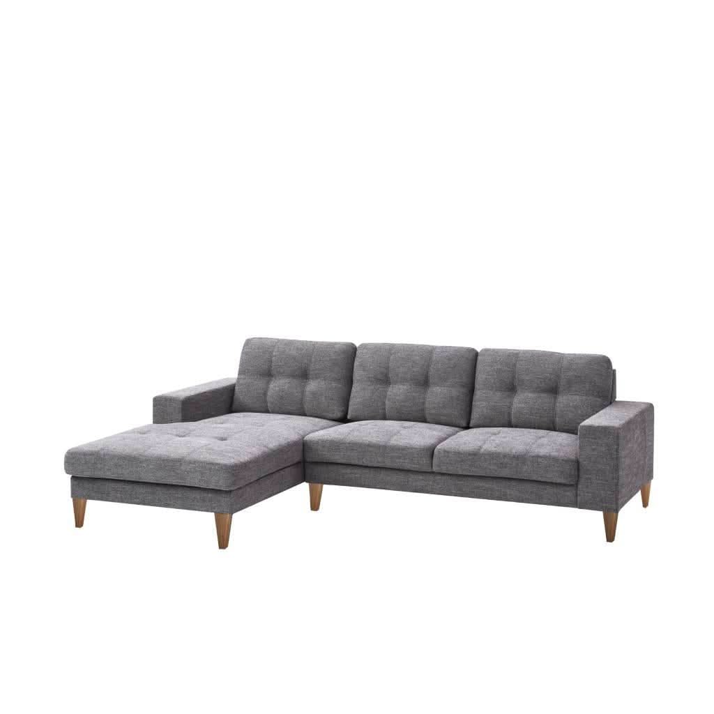 LIZ GREY FABRIC 2-SEATER W/LHF CHAISE MID-CENTURY - MyChocolateWood