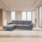 LIZ GREY FABRIC 2-SEATER W/LHF CHAISE MID-CENTURY - MyChocolateWood