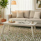 HALIFAX SOLID ACACIA TIMBER COFFEE TABLE  IN BRUSHED WHITE 180CM