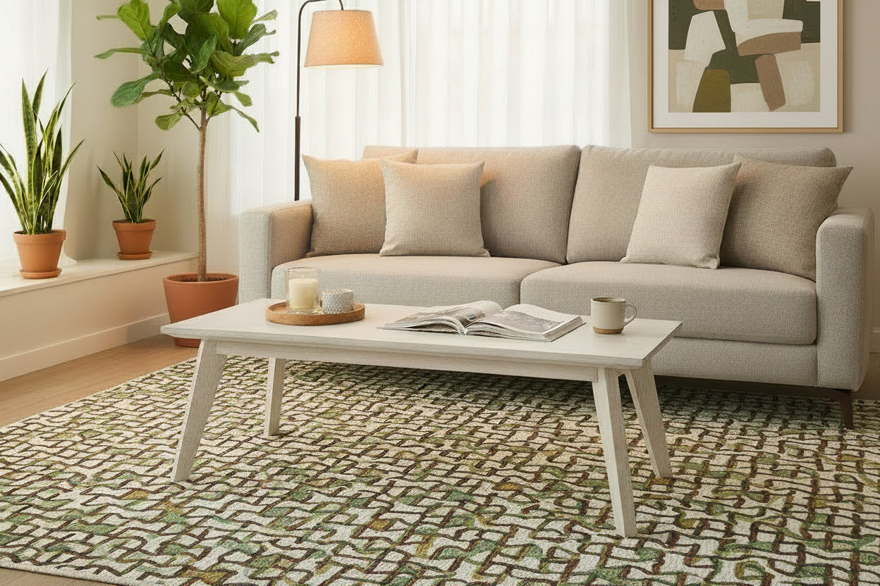 HALIFAX SOLID ACACIA TIMBER COFFEE TABLE IN BRUSHED WHITE 180CM