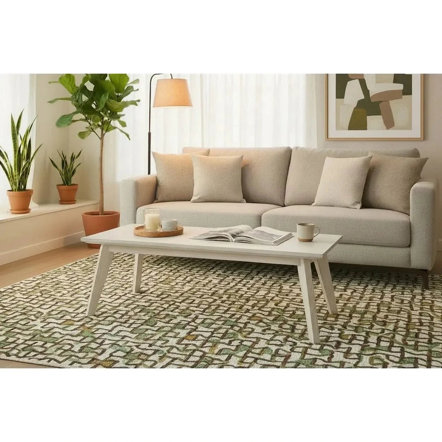Halifax Solid Acacia Coffee Table 180cm in Brushed White