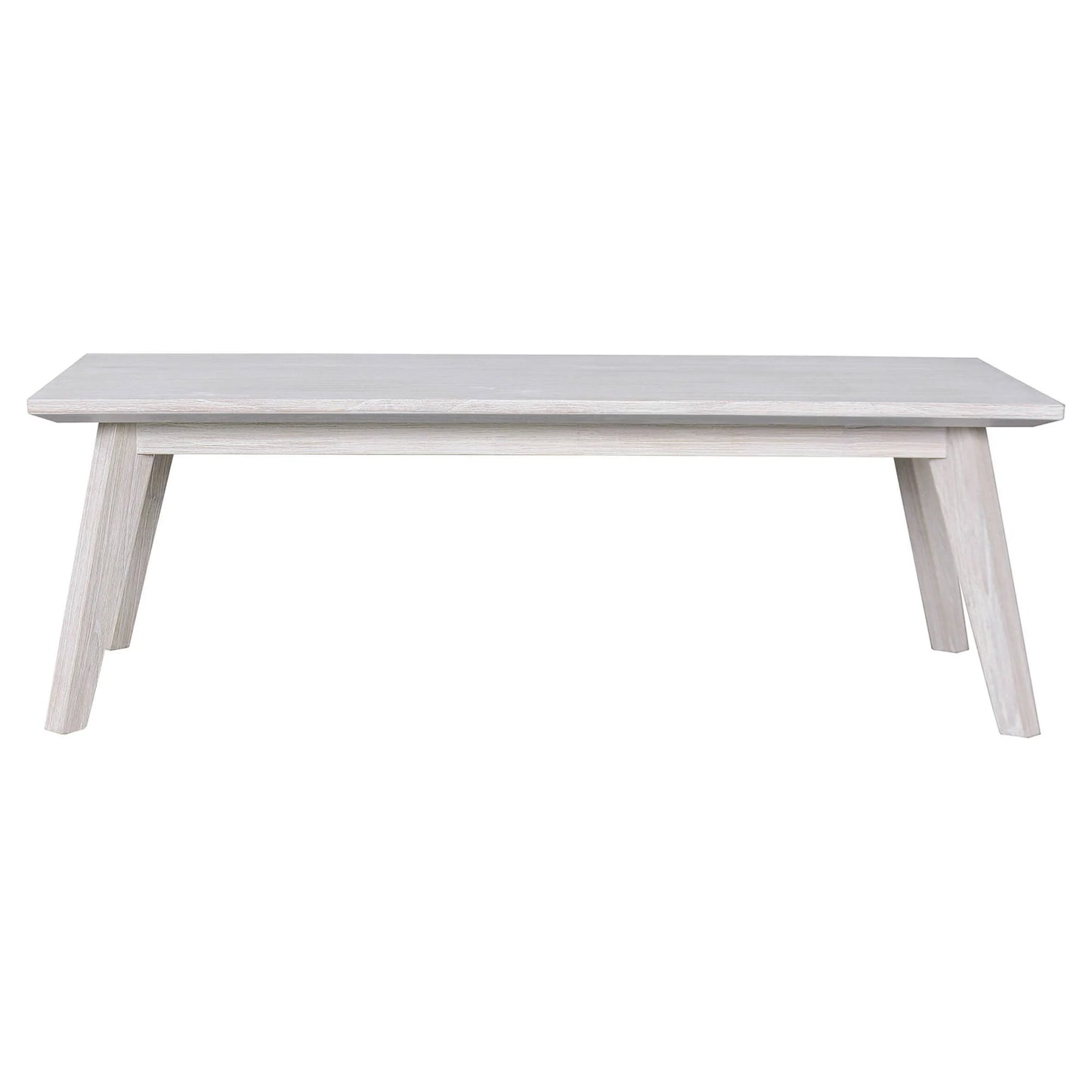 HALIFAX SOLID ACACIA TIMBER COFFEE TABLE  IN BRUSHED WHITE 180CM