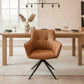Reece Fabric Swivel Dining Armchair / Accent Chair in Cognac