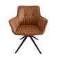 Reece Fabric Swivel Dining Armchair / Accent Chair in Cognac