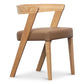 COSTA  SOLID RUBBERWOOD LEATHER DINING CHAIR NATURAL/COGNAC - MyChocolateWood