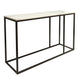 VINTRY CONSOLE TABLE/HALL TABLE - WHITE MARBLE TOP ON BLACK BASE
