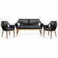 Rosetti 3 Piece Outdoorr Sofa Set/Lounge Set - Black Rope/Charcoal Cushion