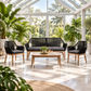 Rosetti 3 Piece Outdoorr Sofa Set/Lounge Set - Black Rope/Charcoal Cushion