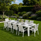 Finnigan 11 pce. Outdoor Aluminium Dining Set in White/Grey