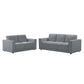 Yanni Fabric 2 Piece Lounge Suite: 1 x 3-Seater Sofa + 1 x 2-Seater Sofa   Steel Colour