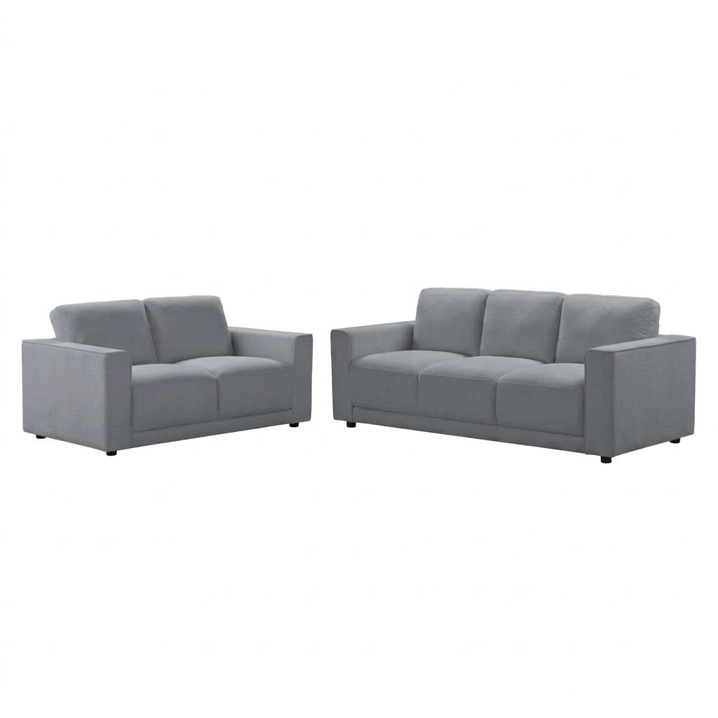 Yanni Fabric 2 Piece Lounge Suite: 1 x 3-Seater Sofa + 1 x 2-Seater Sofa   Steel Colour