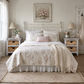 Cove Mahogany Whitewash 2-Drawer Bedside Table/Chest of Drawers with 2 Rattan Baskets