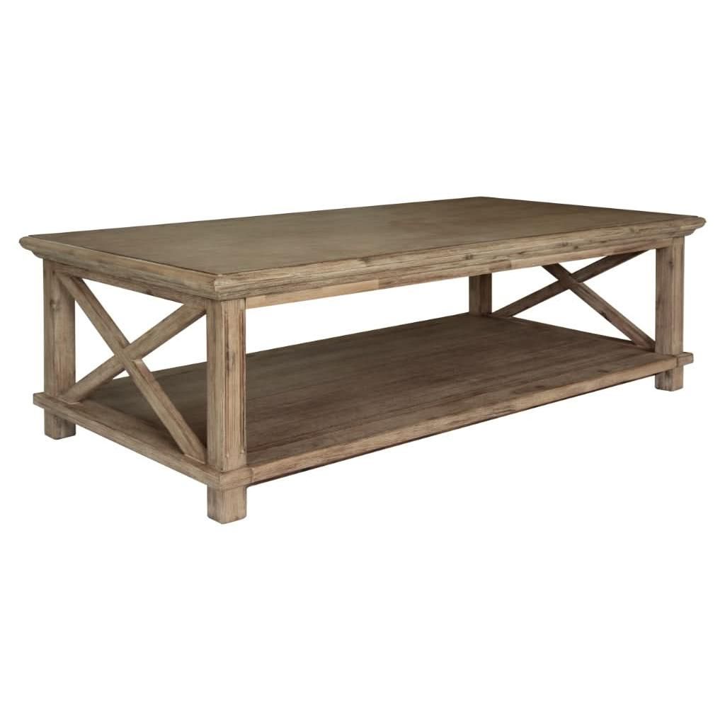 DEVONSHIRE ACACIA TIMBER COFFEE TABLE BRUSHED KHAKI - MyChocolateWood