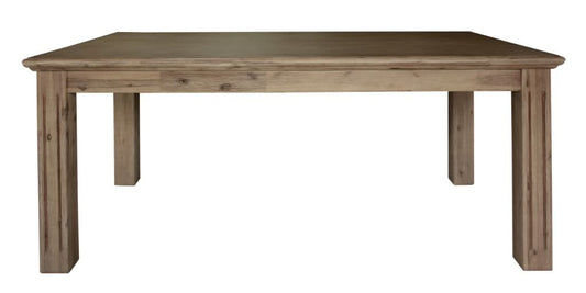 DEVONSHIRE ACACIA TIMBER 7 PIECE DINING SET -1 DINING TABLE 180CM & 6 DEVONSHIRE DINING CHAIRS BRUSHED KHAKI - MyChocolateWood