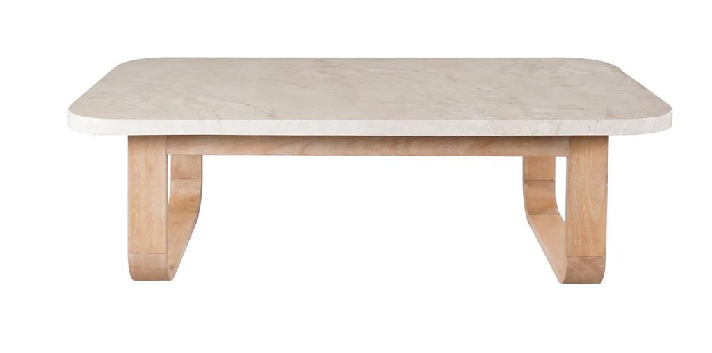 VERONA EUCALYPTUS TIMBER COFFEE TABLE CREAM/LIGHT SMOKE
