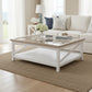 CHRISTA HAMPTON SOLID ACACIA SQUARE COFFEE TABLE LIGHT OAK/WHITE - MyChocolateWood