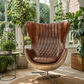 Adeline Butterfly Aged Leather and Copper Alloy Egg Chair