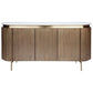 DENEUVE 3-DOOR BUFFET/SIDEBOARD ANTIQUE GOLD WITH CARRARA MARBLE TOP - MyChocolateWood
