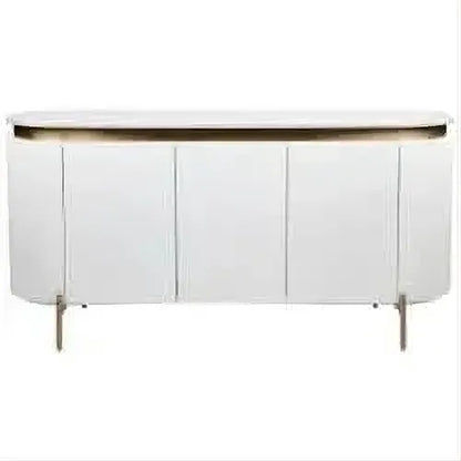 DENEUVE 3 DOOR BUFFET/SIDEBOARD WHITE WITH CARRARA MARBLE TOP