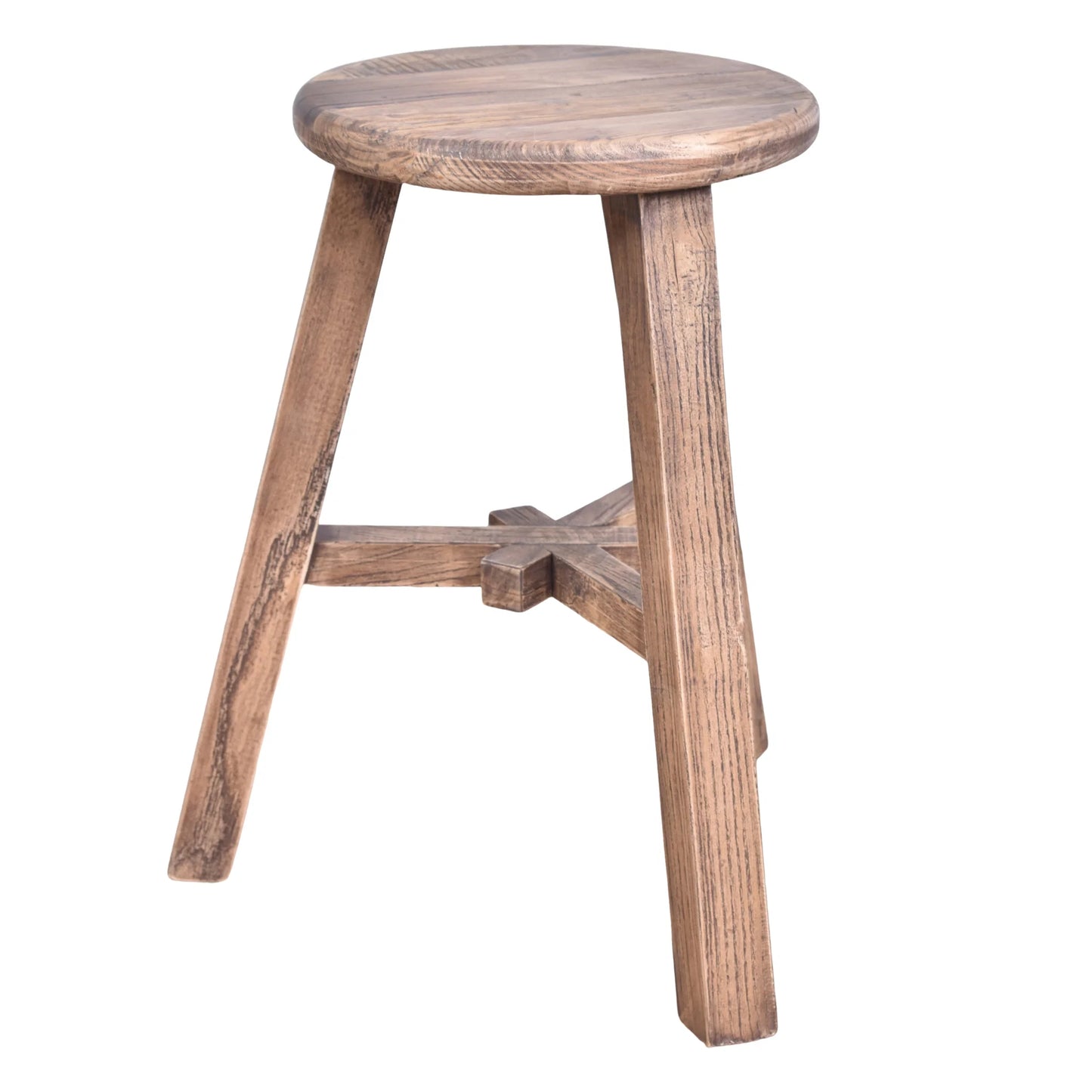 HARLOW ROUND STOOL IN SOLID HARDWOOD NATURAL 40X40X50CM