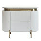 DENEUVE BEDSIDE TABLE WHITE WITH CARRARA MARBLE TOP - MyChocolateWood