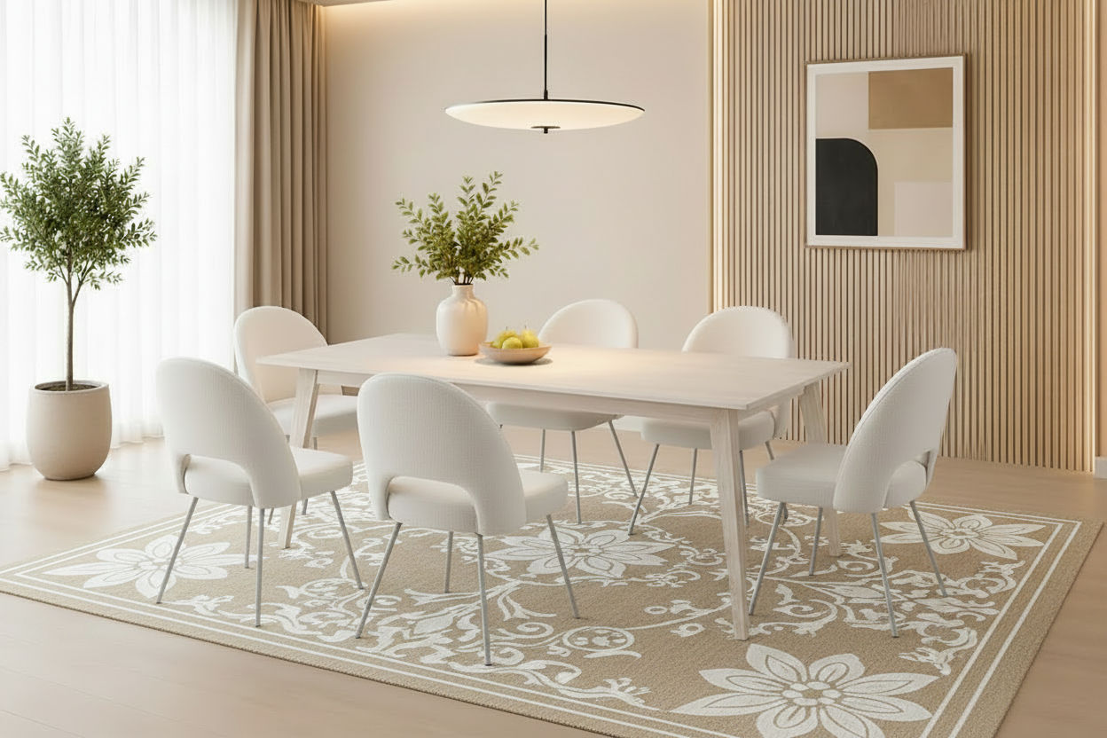 HALIFAX SOLID ACACIA DINING CHAIR FABRIC UPHOLSTERY COASTAL ASH /WHITE