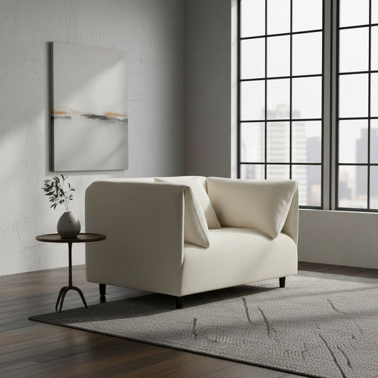 KINSALE ARMCHAIR IVORY - MyChocolateWood