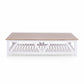 Donovan Timber Coffee Table - Mango Wood Top - 160cm Natural/White