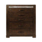 Heritage Malaysian Hardwood 5-Drawer Tallboy / Chest of Drawers in Charcoal Grey-MyChocolateWood