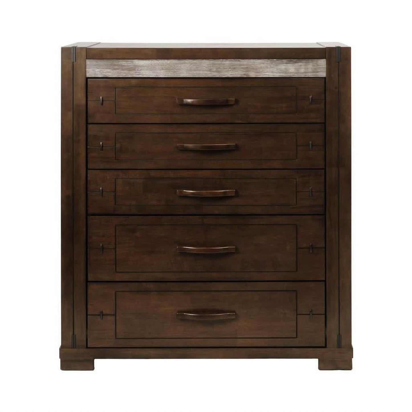Heritage Malaysian Hardwood 5-Drawer Tallboy / Chest of Drawers in Charcoal Grey-MyChocolateWood