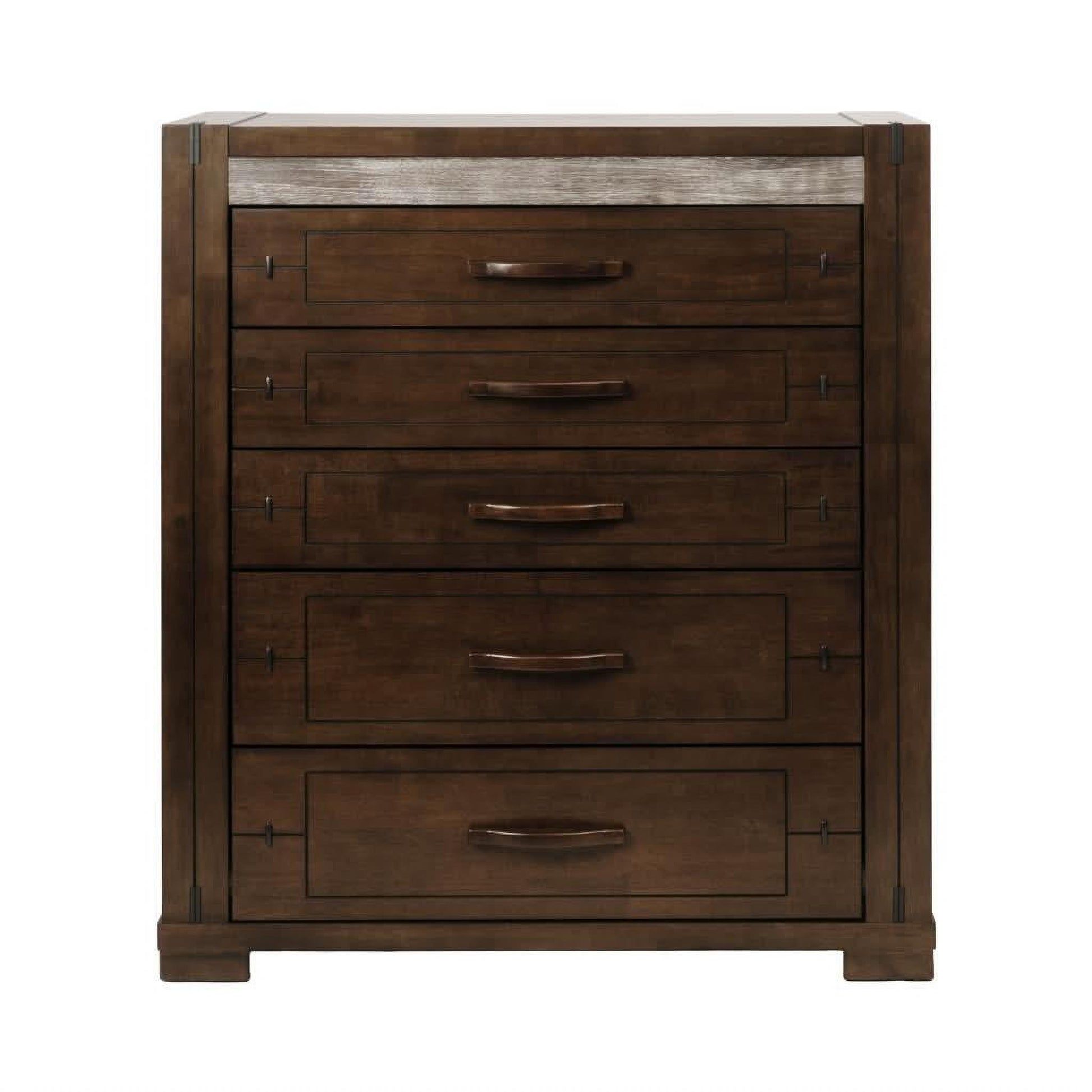 Heritage Malaysian Hardwood 5-Drawer Tallboy / Chest of Drawers in Charcoal Grey-MyChocolateWood