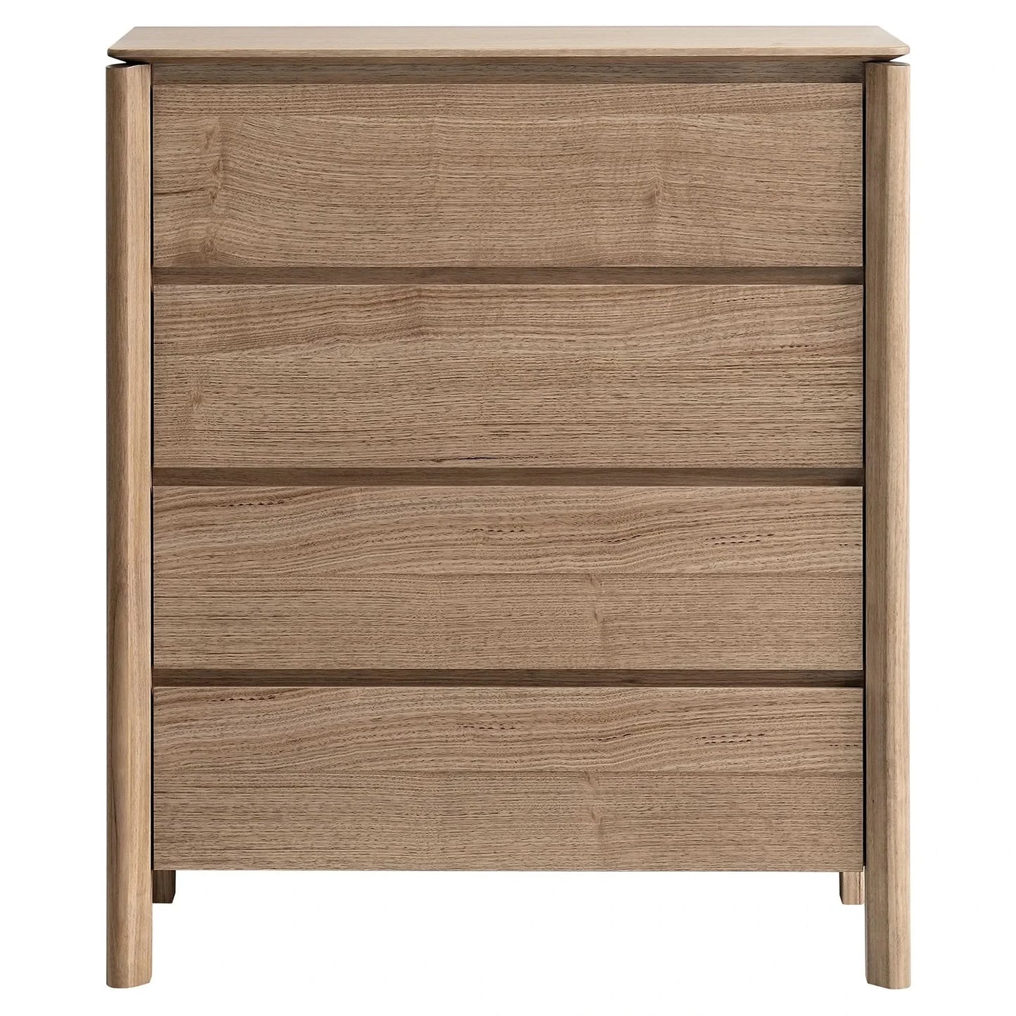 Jinetta Solid Messmate Timber  4-Drawer Tallboy/Chest of Drawers Light Smoke