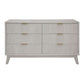 NOVAK SOLID ACACIA DRESSER CHEST OFF 6 DRAWERS WHITEWASHED - MyChocolateWood