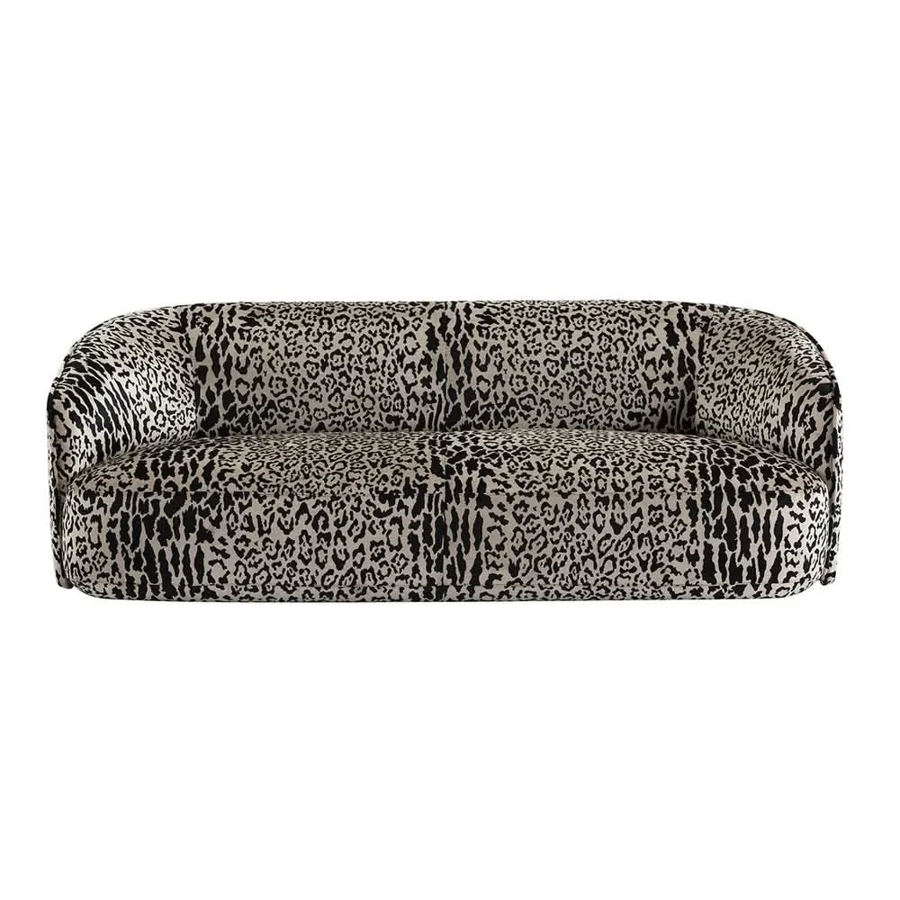 ROSQUIN 3-SEATER LEOPARD CHENILLE FABRIC SOFA - MyChocolateWood