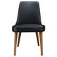 ELISEO LEATHER DINING CHAIR - SOLID TIMBER FRAME - BLACK - MyChocolateWood