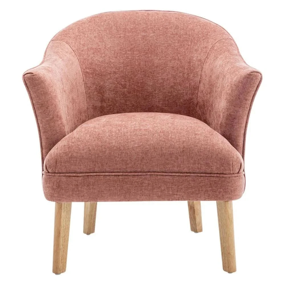 ELMORE CHENILLE FABRIC TUB CHAIR/OCCASIONAL CHAIR CORAL (Copy) - MyChocolateWood