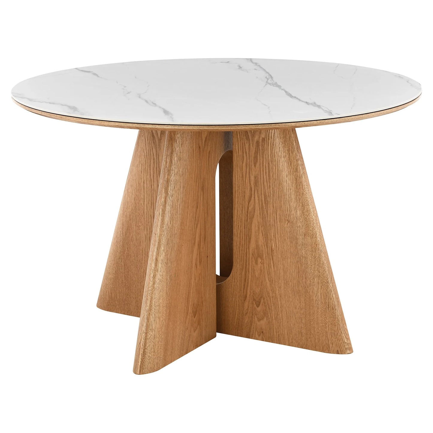 Enica Round Dining Table with Matte Ceramic Top 120cm