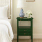 Oatlands Mahogany 2-Drawer 1-Shelf Side Table / Lamp Table / Bedside Table Jade Green