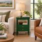 Oatlands Mahogany 2-Drawer 1-Shelf Side Table / Lamp Table / Bedside Table Jade Green