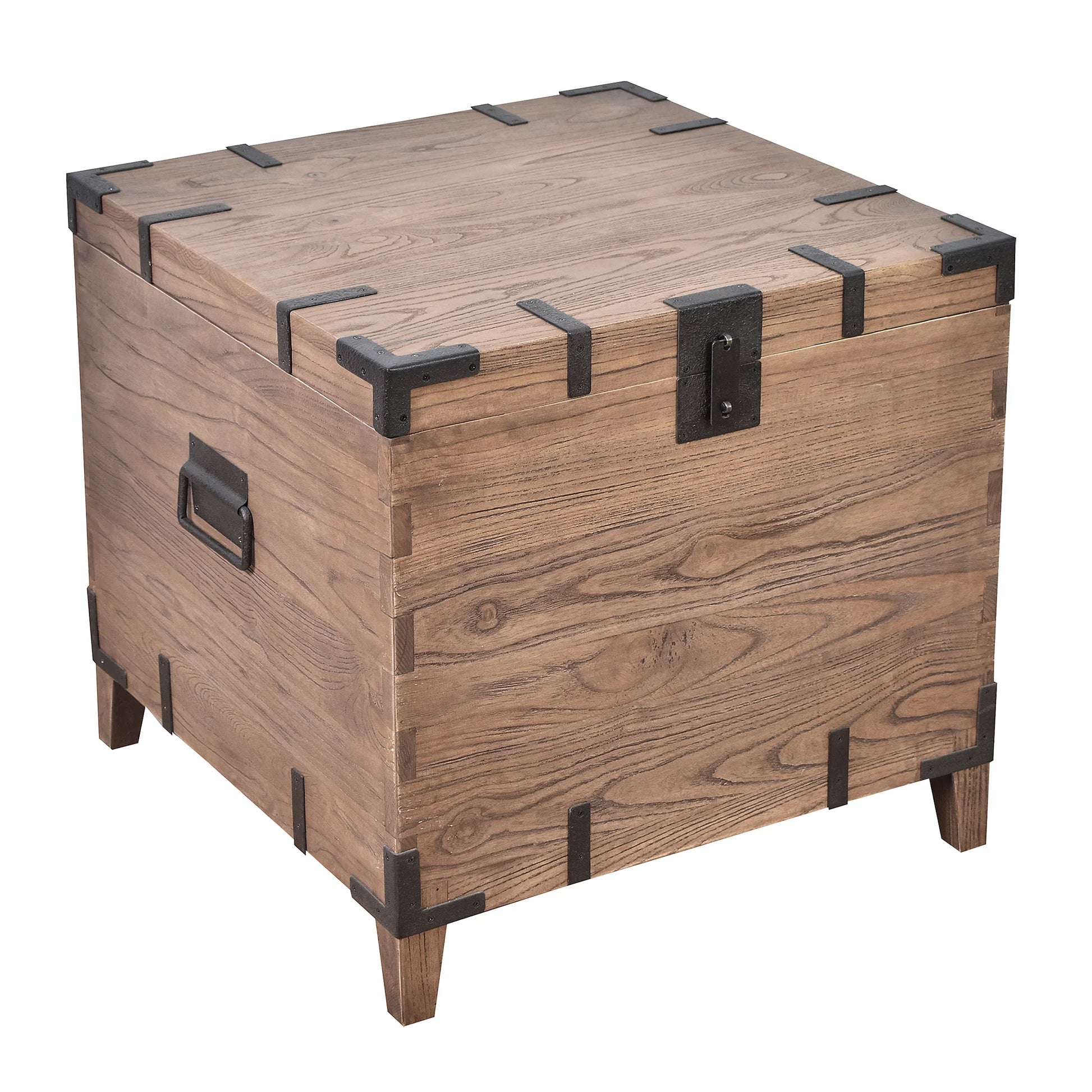BASIL OLD ELM TRUNK SIDE TABLE LAMP TABLE NATURAL - MyChocolateWood
