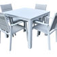 Finnigan 5 pce. Outdoor Aluminium Dining Set in White/Grey