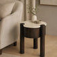 Fiore Clover-Shaped Mango Hardwood & Marble Side Table / Accent Table