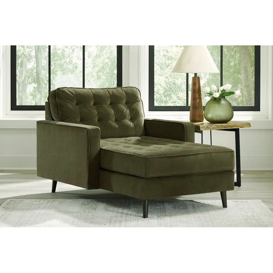 Flavia Fabric 2 seater Sofa Chaise/Loveseat  - Green Velvet