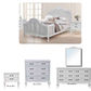 CLARENCE OAK 4 PIECE KING BED, BEDSIDES & DRESSER SET LIGHTLY DISTRESSED WHITE - MyChocolateWood