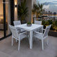 Finnigan 5 pce. Outdoor Aluminium Dining Set in White/Grey