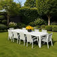 Finnigan 11 pce. Outdoor Aluminium Dining Set in White/Grey