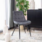 RENI VELVET FABRIC DINING CHAIR GREY - MyChocolateWood